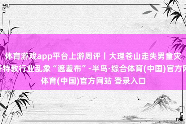 体育游戏app平台上游周评丨大理苍山走失男童灾祸遭难，撕开特教行业乱象“遮羞布”-半岛·综合体育(中国)官方网站 登录入口
