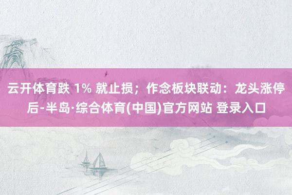 云开体育跌 1% 就止损；作念板块联动：龙头涨停后-半岛·综合体育(中国)官方网站 登录入口