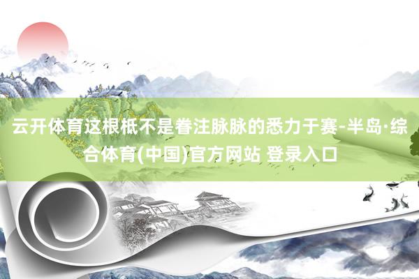云开体育这根柢不是眷注脉脉的悉力于赛-半岛·综合体育(中国)官方网站 登录入口