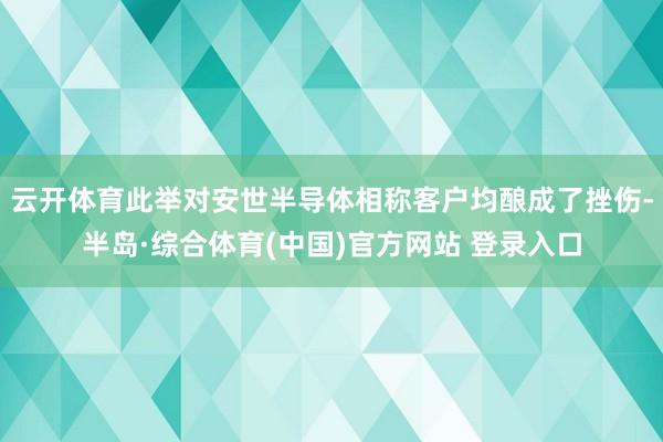 云开体育此举对安世半导体相称客户均酿成了挫伤-半岛·综合体育(中国)官方网站 登录入口